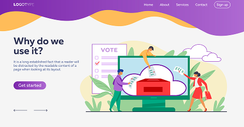 Screenshot of online voting system dashboard
